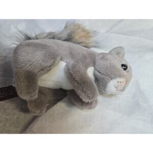 The Bearington Collection 7" Gray Squirrel Lil' Peanut Plush Animal. So Soft